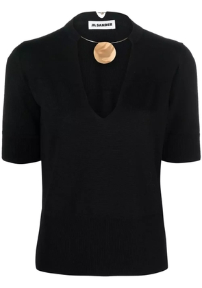 Jil Sander choker-neck short-sleeve top - Black