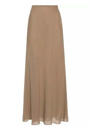 KHAITE Mauva silk A-Line skirt - Brown