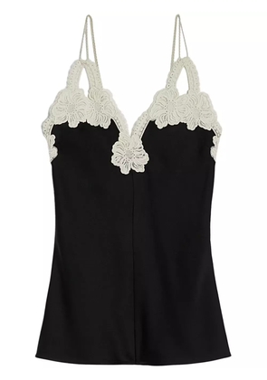 Jil Sander floral-embroidered top - Black