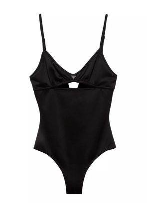 Prada triangle-logo cut-out swimsuit - Black