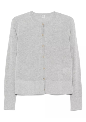 TOTEME fine-knit cardigan - GREY MELANGE 074