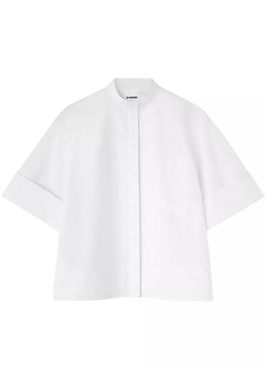 Jil Sander band-collar cotton-poplin shirt - White