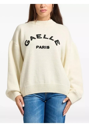 Gaelle logo-embroidered sweater - Neutrals