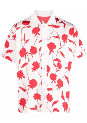 Jacquemus La Chemise Maille rose-jacquard shirt - White