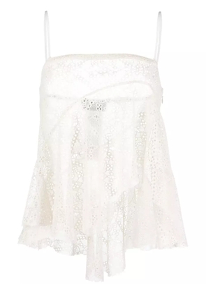 DSQUARED2 broderie-anglaise draped strapless top - Neutrals