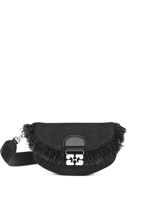 GANNI denim crossbody bag - Black