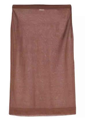 Saint Laurent knitted pencil midi skirt - Brown