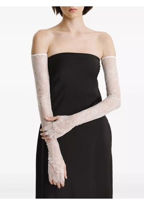 2310 STUDIO floral-lace gloves - White