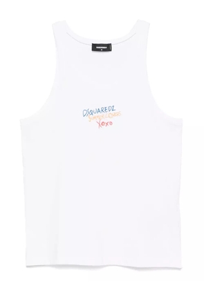 DSQUARED2 logo-embroidered tank top - White