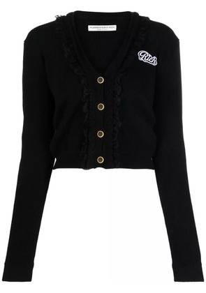 Alessandra Rich Rich ribbed-knit cardigan - Black