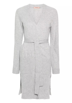 TWINSET lurex maxi cardigan - Grey