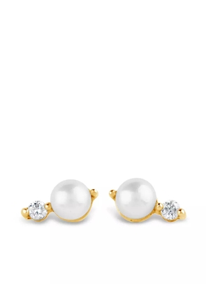 Dinny Hall 9kt recycled yellow gold Shuga pearl and diamond earrings