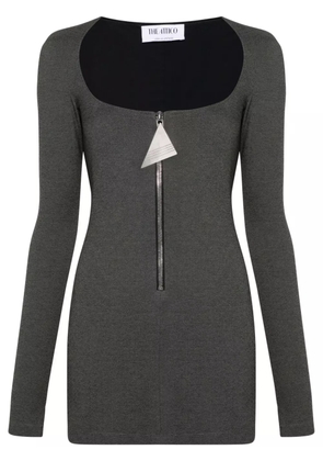 The Attico mélange-effect mini dress - Black