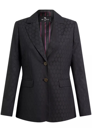ETRO patterned-jacquard wool blazer - Black