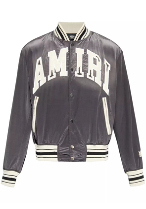 AMIRI logo-embroidered bomber jacket - Grey