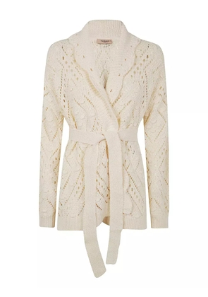 TWINSET belted knitted cardigan - Neutrals