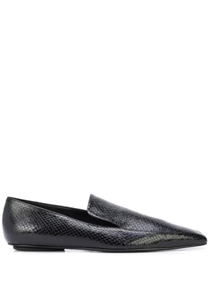 Rosetta Getty embossed square-toe loafers - Black