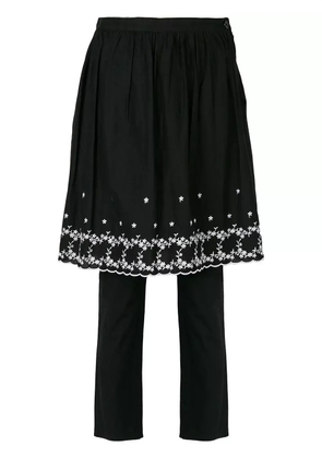 Comme Des Garçons Pre-Owned embroidered skirt over trousers - Black