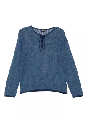 Gianfranco Ferré Pre-Owned 2000s open-knit sweater - Blue