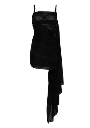 Mugler open-back draped minidress - Black