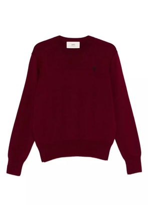 AMI Paris crew-neck logo sweater - Red