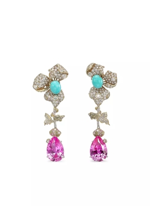 Anabela Chan 18K yellow gold and gold vermeil Orchid Orient multi-stone earrings - Pink