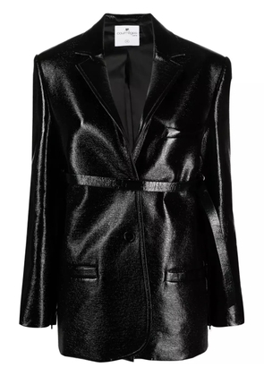 Courrèges strap-detail patent-finish jacket - Black