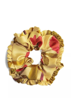 La DoubleJ ruffled printed scrunchie (pack of three) - Yellow