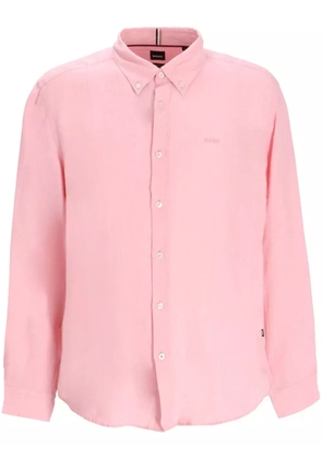 BOSS logo-embroidered shirt - Pink