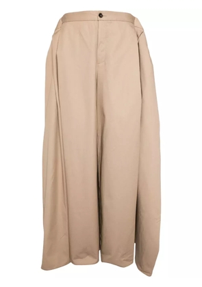 Puppets and Puppets draped straight-leg trousers - Brown