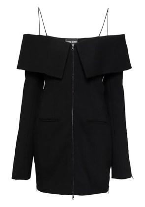 David Koma layered-shoulder tailored mini dress - Black