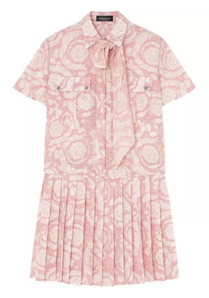 Versace Barocco Lavalli�re silk mini dress - Pink