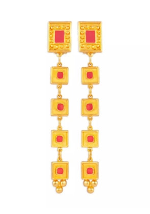 Susan Caplan Vintage 1980s Chandelier clip-on earrings - Gold