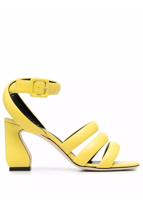 Si Rossi triple-strap leather sandals - Yellow