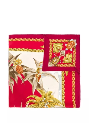 Cartier 1990s tropical-print scarf - Red