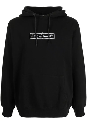 Yohji Yamamoto logo-print hoodie - Black