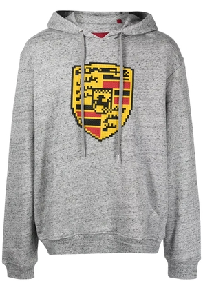 Mostly Heard Rarely Seen 8-Bit Turbo-print cotton hoodie - Grey