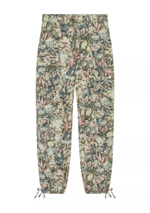 GANNI floral-print trousers - Neutrals
