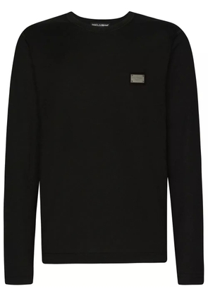 Dolce & Gabbana logo-tag long-sleeve T-shirt - Black