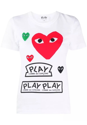 Comme Des Garçons Play short-sleeved heart print T-shirt - White