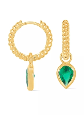 DOWER AND HALL twist huggie charm hoop earrings - Gold