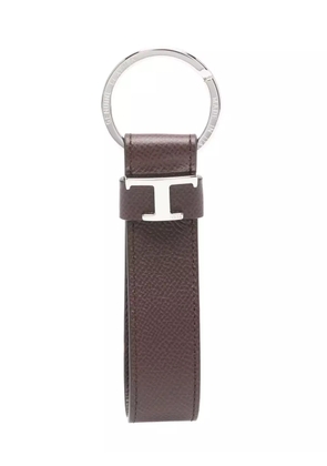 Tod's Timeless-logo leather keyring - Brown