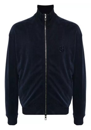 Giorgio Armani logo-embroidered track jacket - Blue
