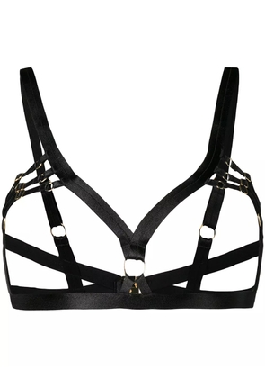 Bordelle satin open bra - Black