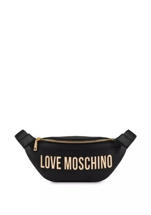 Love Moschino logo-plaque belt bag - Black