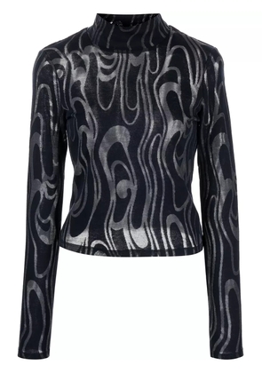 Eckhaus Latta Shrunk turtleneck long-sleeve top - Blue