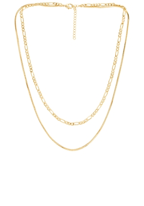Luv AJ Cecilia Chain Necklace in Metallic Gold.