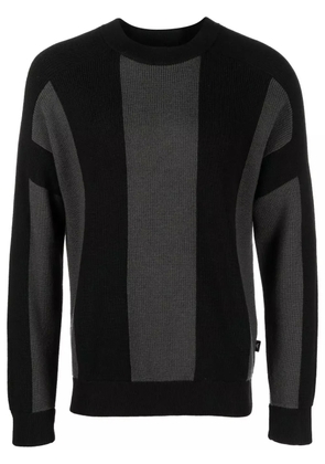Emporio Armani chunky-knit striped jumper - Black