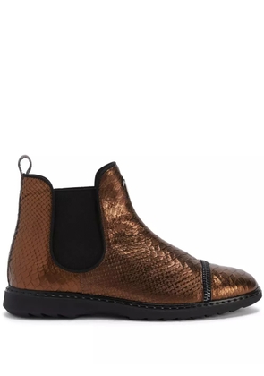 Giuseppe Zanotti embossed-crocodile leather ankle boots - Brown