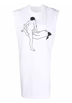 LEMAIRE x Tomaga printed sleeveless T-shirt dress - White